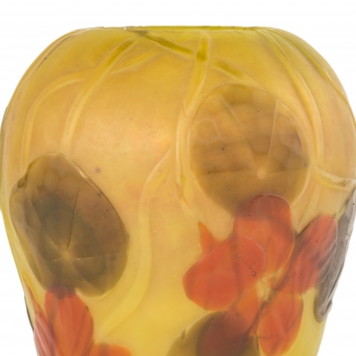 Nasturtium Carved Cameo Vase