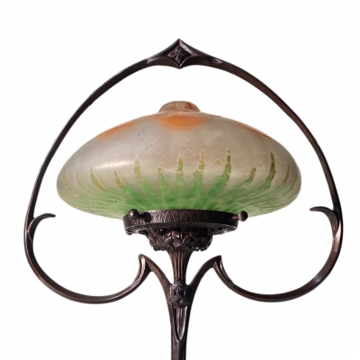 Art Nouveau Table Lamp with a Daum Nancy Shade