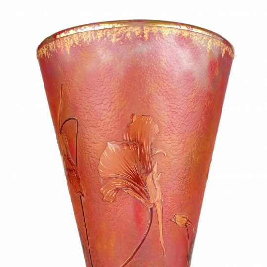 Monumental Floral Vase by, Daum Nancy